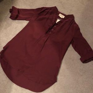 3/4 sleeve tie front detail blouse